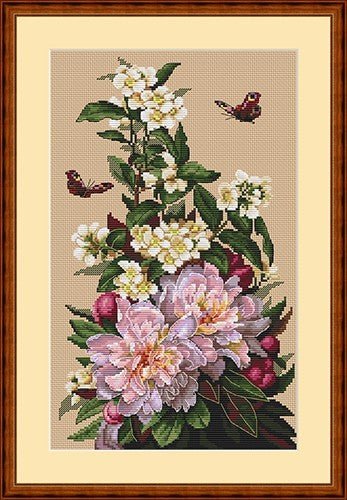 Merejka Peonies SK58 siuvinėjimo komplektas 20×30 cm - kaSiulai.lt