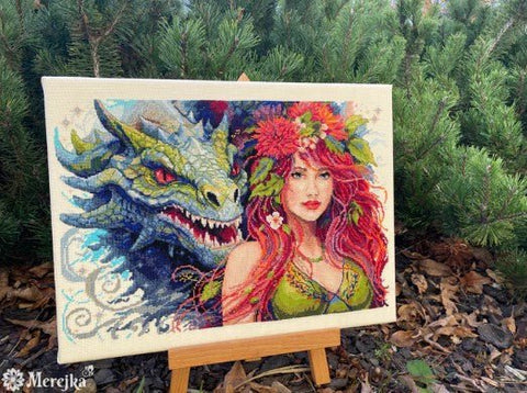 Merejka Pure Flame — siuvinėjimo komplektas 38×26 cm, šilti ugnies atspalviai - kaSiulai.lt