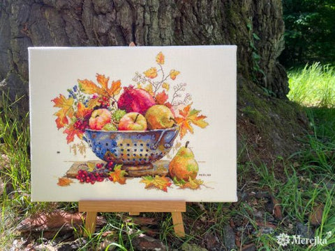 Merejka „September Dew“ — siuvinėjimo komplektas kryželiu, 28×33 cm - kaSiulai.lt