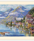 Merejka siuvinėjimo komplektas „Alpine Village“ — Alpių žiemos kaimelis, puiki dovana - kaSiulai.lt