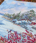 Merejka siuvinėjimo komplektas „Ežero namas“ 30×40 cm dovanai - kaSiulai.lt