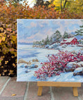 Merejka siuvinėjimo komplektas „Ežero namas“ 30×40 cm dovanai - kaSiulai.lt