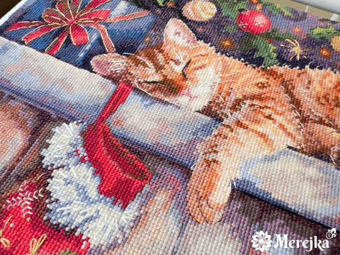 Merejka siuvinėjimo komplektas „Kalėdų padėjėjas“ 30×39 cm - kaSiulai.lt