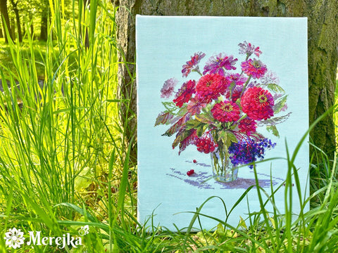 Merejka siuvinėjimo komplektas kryželiu „Rugsėjo spalvos“ 29×26,5 cm - kaSiulai.lt