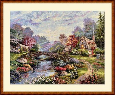 Merejka siuvinėjimo komplektas „Pavasario žydėjimas“ (kryželis), 30×38 cm - kaSiulai.lt