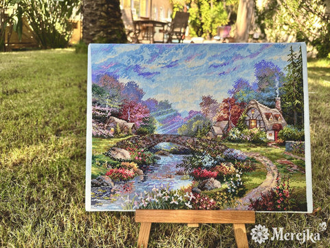 Merejka siuvinėjimo komplektas „Pavasario žydėjimas“ (kryželis), 30×38 cm - kaSiulai.lt