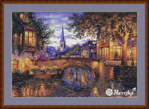 Merejka siuvinėjimo komplektas „Prieblandos atspindys“, 31×40 cm — Aida 16, 31 DMC - kaSiulai.lt