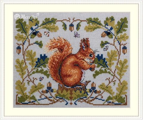 Merejka siuvinėjimo komplektas „Voverė“, DMC, 21×16 cm - kaSiulai.lt