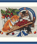 Merejka SK68 "Kittens & Cherries" — pilnas siuvinėjimo komplektas - kaSiulai.lt
