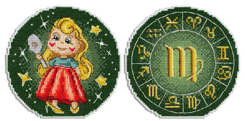 Mergelės zodiako siuvinėjimo komplektas kryželiu — puiki dovana rankdarbiams - kaSiulai.lt