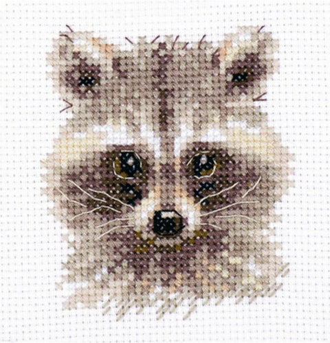 Mielas meškėnas — siuvinėjimas kryželiu Aida 14, 7×7 cm, pradedantiesiems - kaSiulai.lt