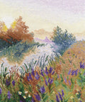 Miglotas rytas — siuvinėjimas kryželiu, DMC mulina, Zweigart Aida 16 ct, 25×20 cm - kaSiulai.lt