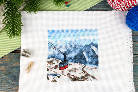 Mini siuvinėjimo komplektas „Kalnų kelionė“, 11 × 11 cm - kaSiulai.lt