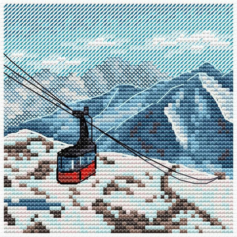 Mini siuvinėjimo komplektas „Kalnų kelionė“, 11 × 11 cm - kaSiulai.lt