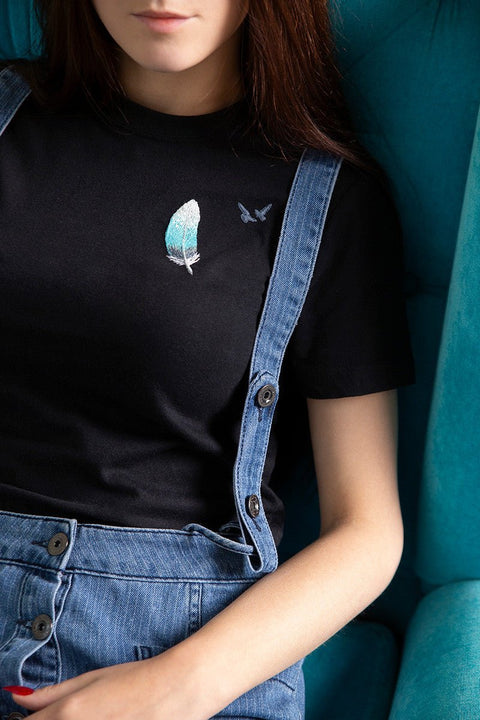 Mini siuvinėjimo komplektas „Plunksna“ (kryželiu), 3×8 cm — pradedantiesiems - kaSiulai.lt