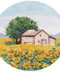 Miniatiūrinis siuvinėjimo komplektas kryželiu „Saulėgrąžos“ 15×15 cm, Aida 16 - kaSiulai.lt