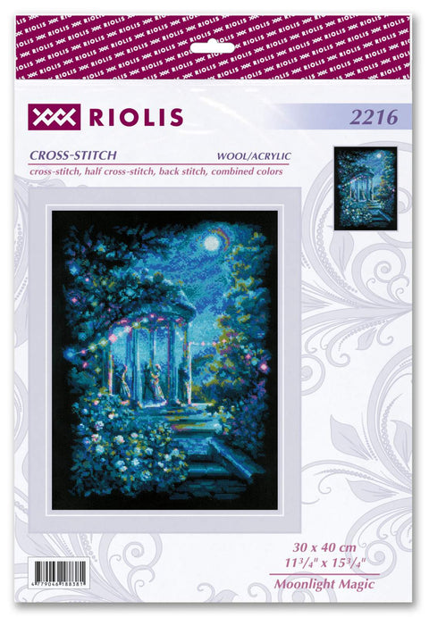 Moonlight Magic – RIOLIS siuvinėjimo rinkinys Nr.2216, 30×40 cm, 14 spalvų, juoda Aida