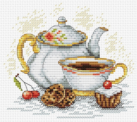 Morning Tea SM - 092 — siuvinėjimo komplektas (Aida 15×18 cm) - kaSiulai.lt