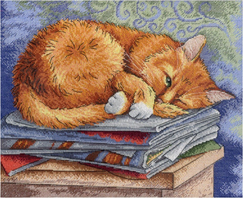 MP Studija siuvinėjimo komplektas „Studying Cat“ (SNV - 595) - kaSiulai.lt