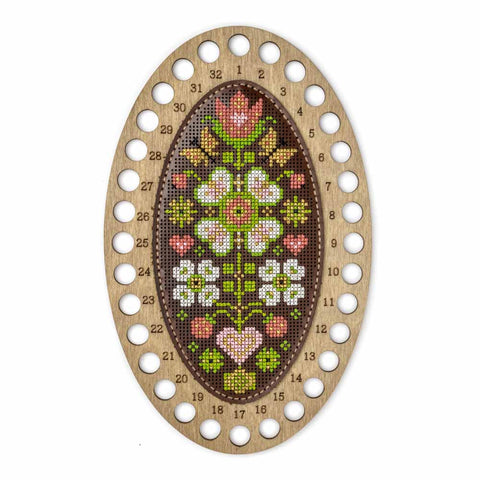 Siuvinėjimo rinkinys siūlų organizatoriui „Gėlių įkvėpimas“ 12,5 x 20,5 cm