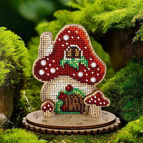Siuvinėjimo karoliukais rinkinys ant faneros su PRECIOSA — 10×10 cm