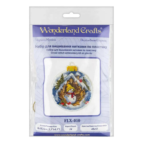 Kalėdinis kryželių siuvinėjimo rinkinys ant plastikinio pagrindo — eglutės pakabukas