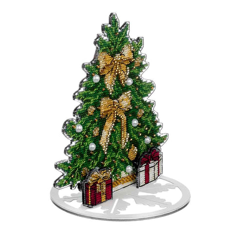 Kalėdinė eglutės dekoracija — kryželiu siuvinėjimo rinkinys ant perforuoto plastiko