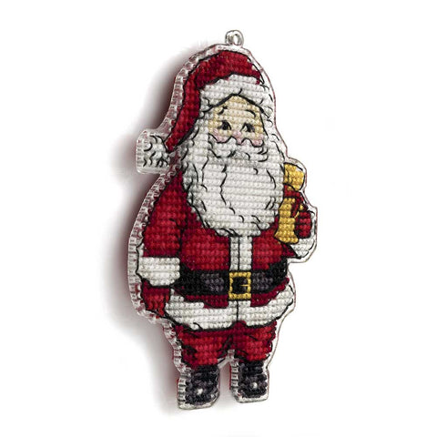 Perforuoto plastiko siuvinėjimo rinkinys kryželiu — kalėdinis eglutės žaisliukas 9×7 cm