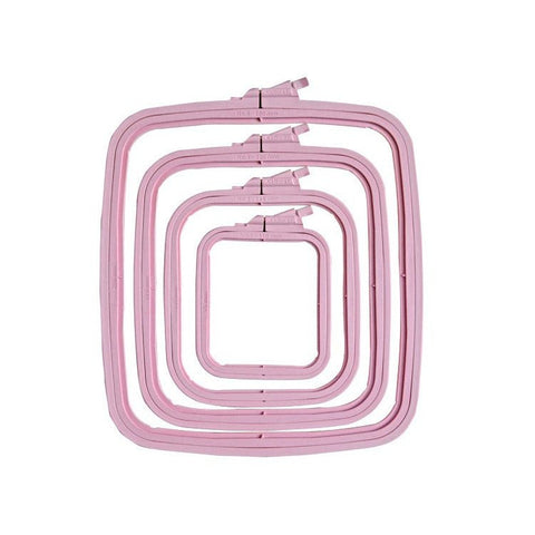 Nurge rožinis plastikinis stačiakampis siuvinėjimo lankelis 25×28 cm - kaSiulai.lt