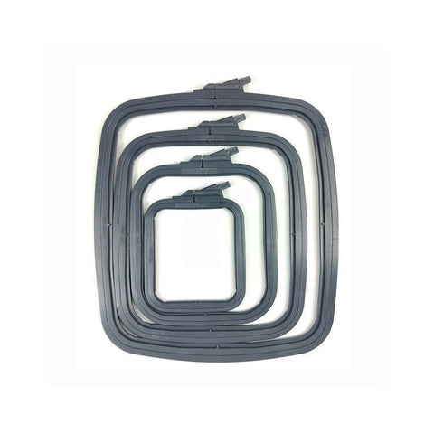 Nurge stačiakampis plastikinis lankelis siuvinėjimui 14,5×16,5 cm, pilkas - kaSiulai.lt