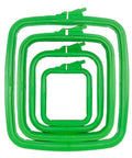 Nurge stačiakampis plastikinis siuvinėjimo lankelis 9,5×11 cm, žalias - kaSiulai.lt