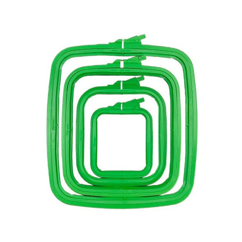 Nurge žalias plastikinis stačiakampis siuvinėjimo lankelis 14,5×16,5 cm - kaSiulai.lt