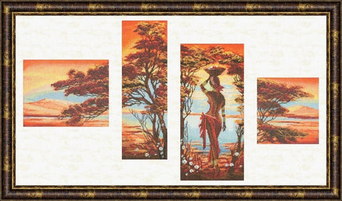 Orange River S/AI013 — Golden Fleece siuvinėjimo komplektas (Zweigart 14 aida, 39,6×81,8 cm, 40 spalvų) - kaSiulai.lt