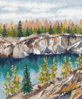 Oven kryželiu siuvinėjimo komplektas „Marmuro kanjonas“, 20×20 cm, 26 spalvų - kaSiulai.lt