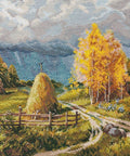 Oven „Rudens perkūnija“ — siuvinėjimas kryželiu, 40×30 cm, 16 ct - kaSiulai.lt