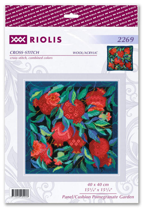 Siuvinėjimo rinkinys RIOLIS Nr. 2269 – panelė/pagalvėlė „Granatų sodas”