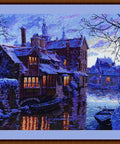 Panoraminis detalaus dizaino skaičiuoto kryželio komplektas „Šiaurės Venecija“, 57,5×28 cm - kaSiulai.lt