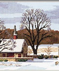 Panoraminis kryželiu siuvinėjimo komplektas "Vaizdinga sodyba" 46×15 cm - kaSiulai.lt