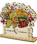Perforuotos medienos siuvinėjimo komplektas „Rudeninė puokštė“, 13×16 cm - kaSiulai.lt