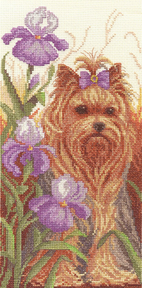 Pilnas siuvinėjimo komplektas kryželiu — Jorkšyro terjeras - kaSiulai.lt