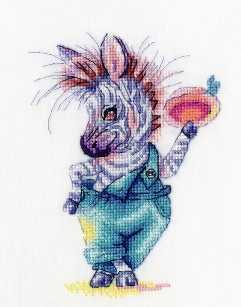 „Ponas Zebras“ — siuvinėjimo rinkinys kryželiu stilingam namų dekorui - kaSiulai.lt