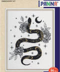 Prabangus kryželiu siuvinėjimo komplektas „Juodo aukso gyvatė“ - kaSiulai.lt