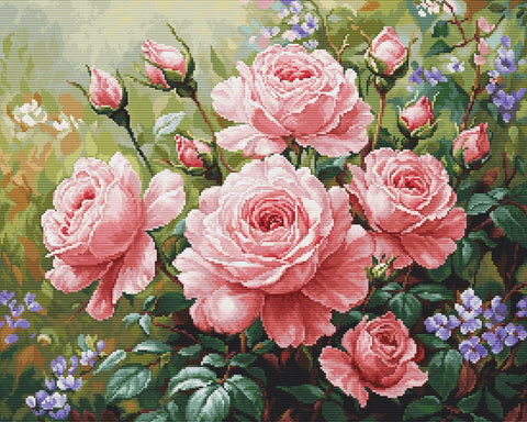 Prabangus „Rožių sodas“ siuvinėjimo komplektas, 44×35 cm - kaSiulai.lt