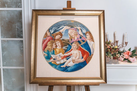 Prabangus siuvinėjimo komplektas kryželiu „Madona su Magnifikatu“ (1481) - kaSiulai.lt