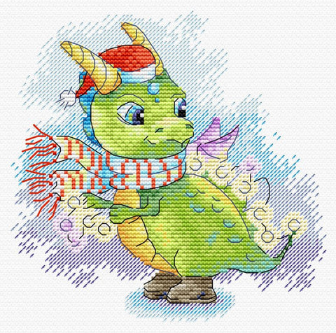 Pradedančiųjų siuvinėjimo rinkinys kryželiu „Žėrintis apdaras“ 15×15 cm - kaSiulai.lt