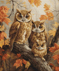 Premium skaičiuoto kryželio rinkinys „Pelėdų šeima“, 27×29 cm - kaSiulai.lt