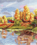 „Prieš lietų“ siuvinėjimo komplektas — Aida 18, 28 spalvų, 27×40 cm - kaSiulai.lt