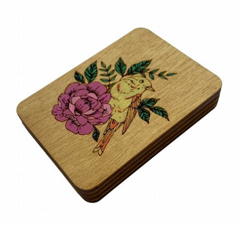 Rankomis tapytas medinis adatų dėklas „Paukštis“ KF056/4 - kaSiulai.lt