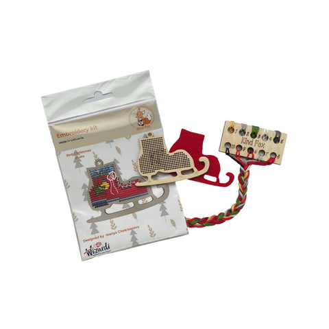 Raudona Kalėdų pačiūža dekoracija KF022/7 - 2 - kaSiulai.lt