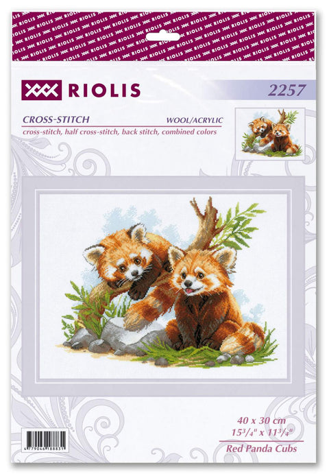 Raudonosios pandos jaunikliai — siuvinėjimo rinkinys RIOLIS Nr.2257